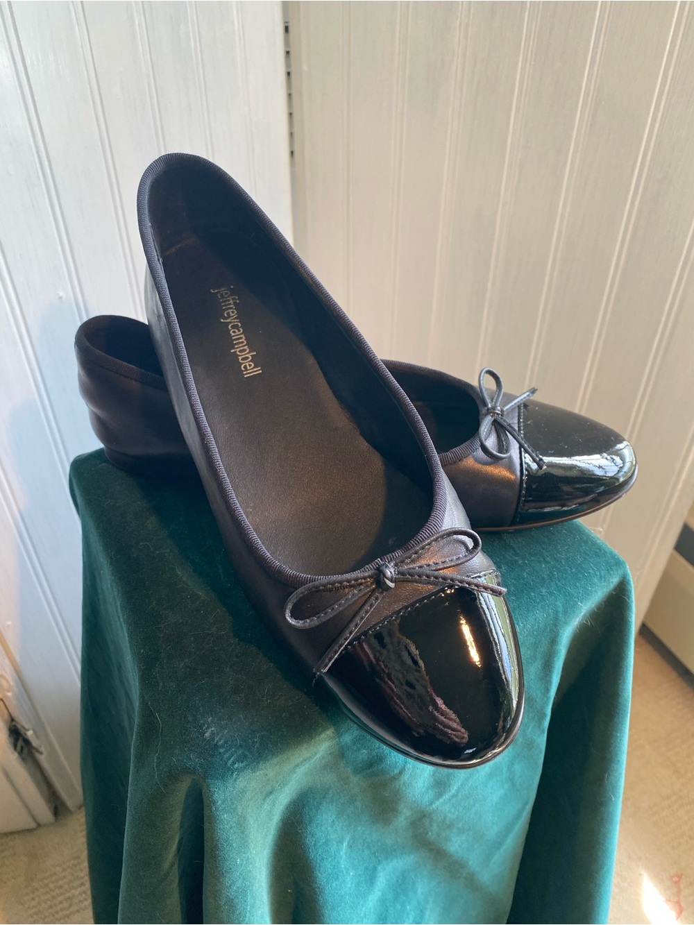 Jeffrey Campbell Black Patent-Toe Ballet Flats